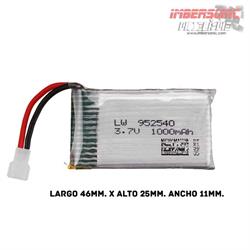 BATERIA LIPO 3.7 VOLT. 1000MAH. CONECTOR DIY