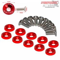 TORNILLO ACERO AVELLANADO M6X15 CON ARANDELA ALUMINIO ROJO