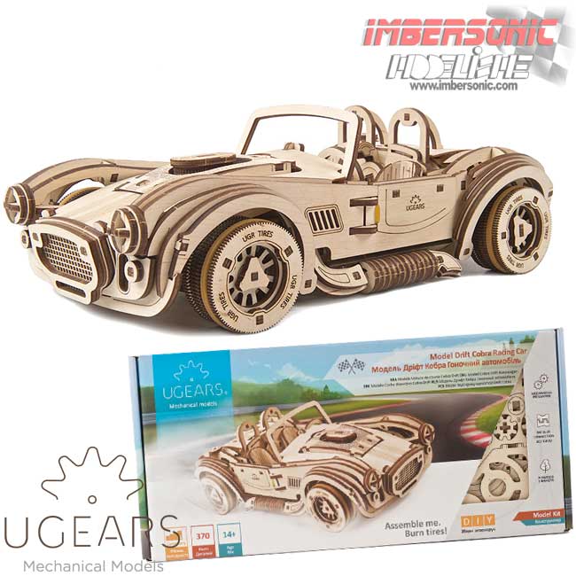 UGEARS MECHANICAL MODEL CONSTRUCCION EN MADERA MODEL DRIFT COBRA RACING CAR