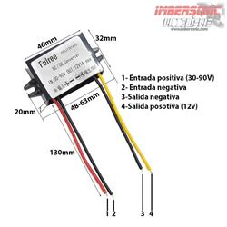 CONVERTIDOR DE VOLTAJE FULREE Dc 12V 1A (30-90V)
