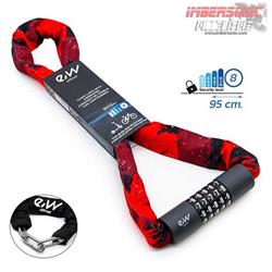 ANTIRROBO CON CONTRASEÑA DE CADENA EN ROJO EWLK022