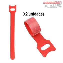 CINTA VELCRO ORGANIZADOR DE CABLES COLOR rojo 2 UNID.