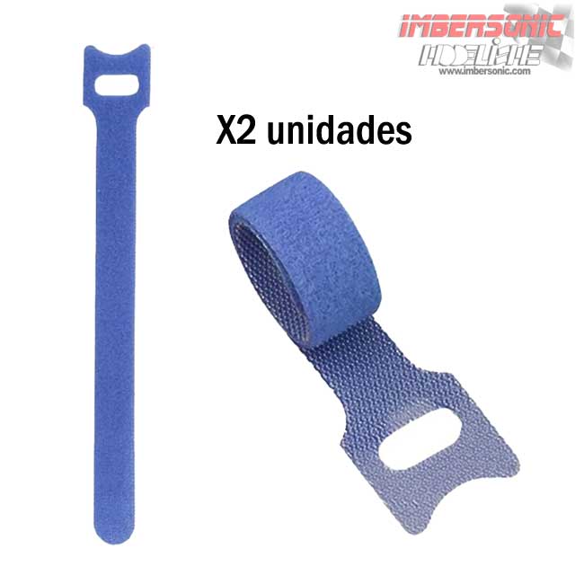 CINTA VELCRO ORGANIZADOR DE CABLES COLOR azul 2 UNID.