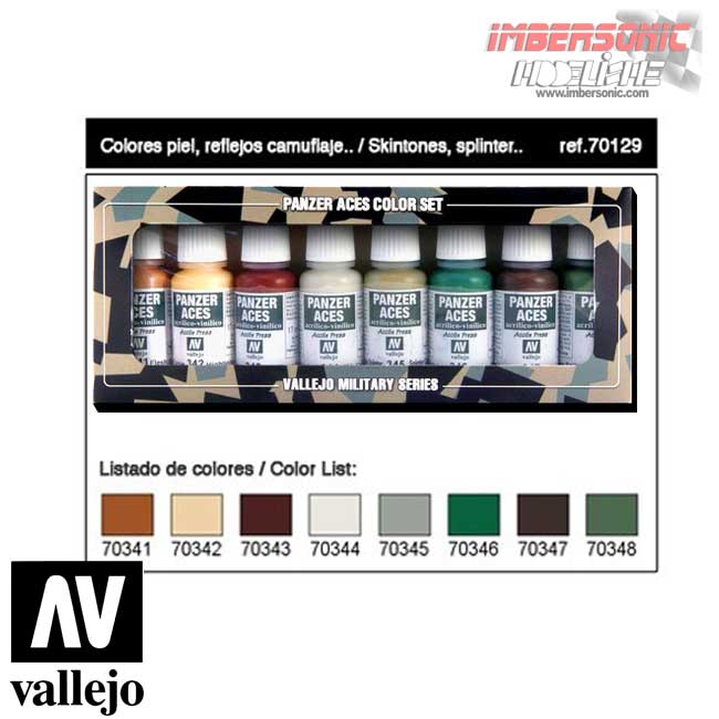 VALLEJO PANCER ACES SET TONOS CARNE Y CAMUFLAJE REF.70129