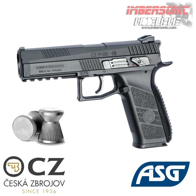 PISTOLA CO2 CZ P-09 4.5MM. BALINES PLOMO ASG COD.17537