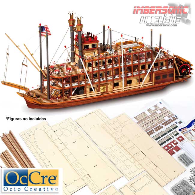 BARCO EN MADERA PARA CONSTRUIR MISSISSIPPI OCRE REF.14003