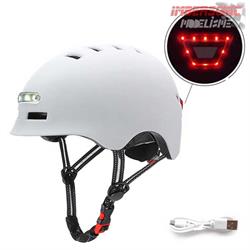 CASCO CON LUCES MOVILIDAD ELECTRICA PARA ADULTO TALLA M (BLANCO)