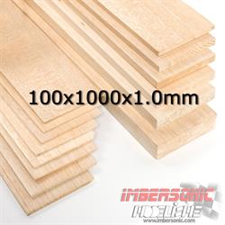 MADERA DE BALSA TABLA 100X1000X1.0 MM.