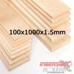 MADERA DE BALSA TABLA 100X1000X1.5 MM.