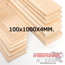 MADERA DE BALSA TABLA 100X1000X4.0 MM.