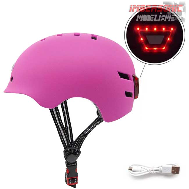 CASCO CON LUCES MOVILIDAD ELECTRICA PARA ADULTO TALLA M (ROSA)