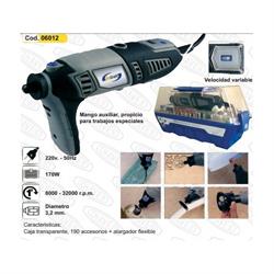 TALADRO ELECTRICO MODELISMO 220VOLT. 170W. 190 ACCESORIOS CÓD.06001