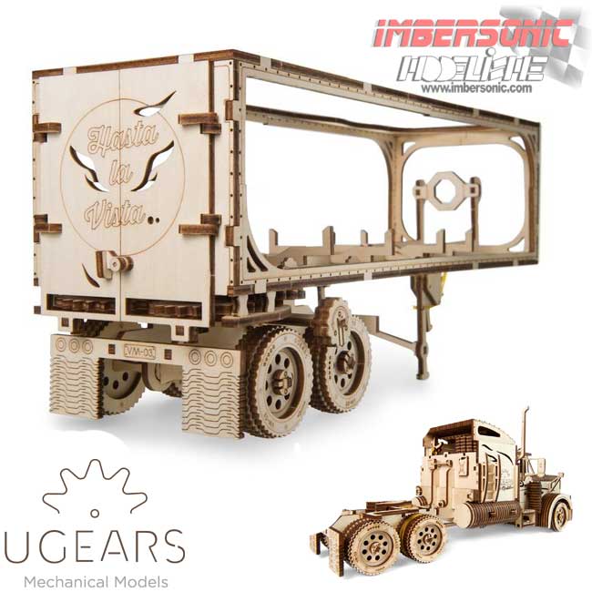 UGEARS MECHANICAL MODELS CONSTRUCCION EN MADERA REMOLQUE PARA TRAILER 70057