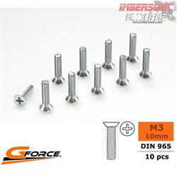 GFORCE GF-0171-003 TORNILLO ACERO M3X10MM. AVELLANADO